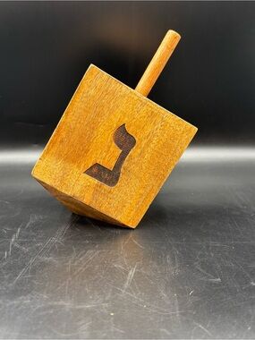 Vintage Giant Solid Hardwood Dreidel 8" Handcrafted Judaica Hanukkah 1.5 LB